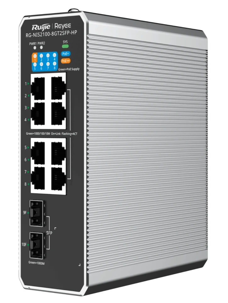 Комутатор Ruijie RG-NIS2100-8GT2SFP-HP PoE++