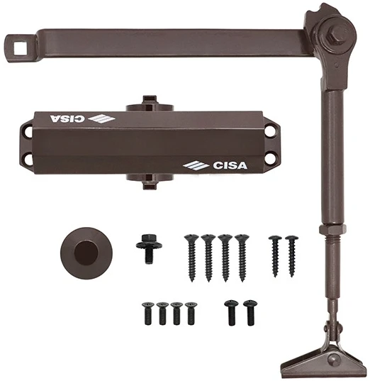 Доводчик дверной Cisa 60461.03.0.88 STD HO с фиксацией до 80 кг коричневый (37900) фото 5