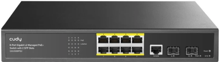 Коммутатор Cudy GS2008PS2 Black (73-00538) фото 2