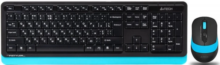 Комплект беспроводной клавиатура + мышь A4Tech FG1010 Синий