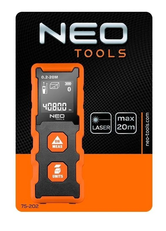 Далекомір лазерний Neo Tools 0.05–20м, ±2мм Orange (75-202) фото 4