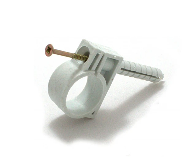 Обойма для труб і кабелю D15-16 мм з ударним шурупом (50 шт) 220 ТМ