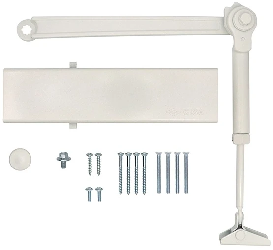 Доводчик дверний Cisa C1611.03.0.45 Professional Plus2 BC STD HO з фіксацією до 80 кг білий (37914) фото 6