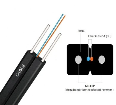 Оптичний кабель CMS FTTH MB FRP J/A-N(2ZM)H 1F G.657.A1 9/125 діелектричний, універсальний, FRNC, 500 Н (CMS-DROP-DF01E9B)