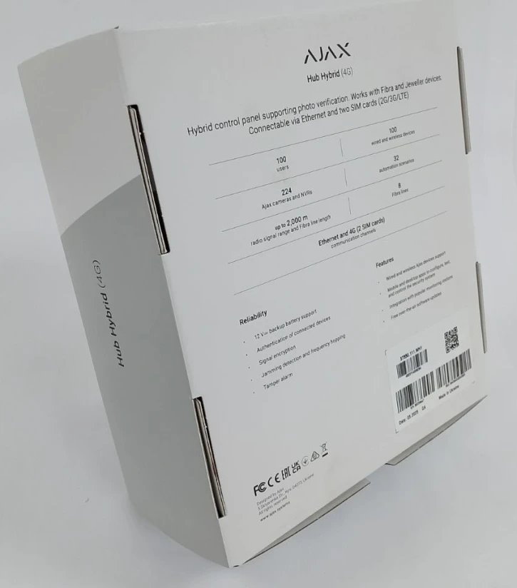 (Уценка) Беспроводная централь с питанием от батареи Ajax Hub BP Jeweller White фото 2