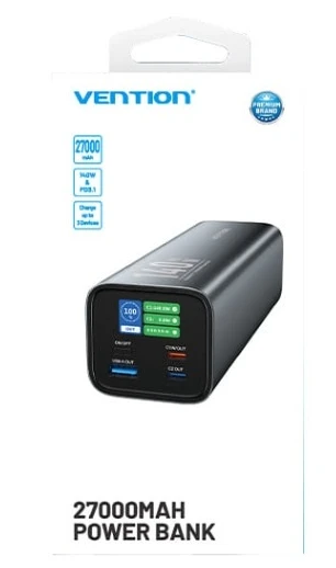 УМБ Vention 27000mAh 140W 5A PD, QC3.0 Gray фото 2
