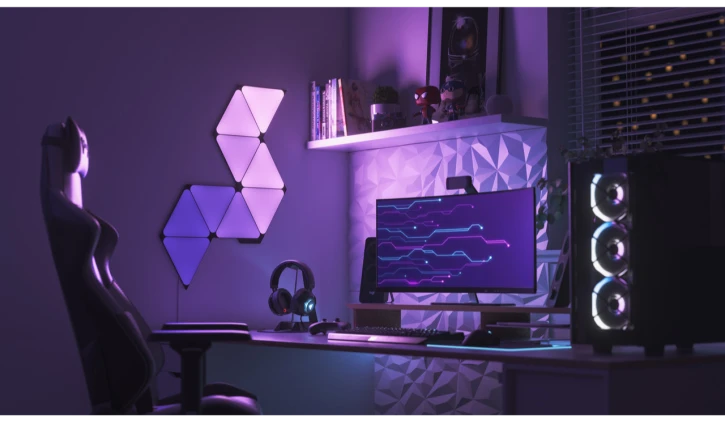 Розумна система освітлення Nanoleaf Shapes Ultra Black Triangles Starter Kit, Apple Homekit - 9 шт. (NL47-0102TW-9PK) фото 3