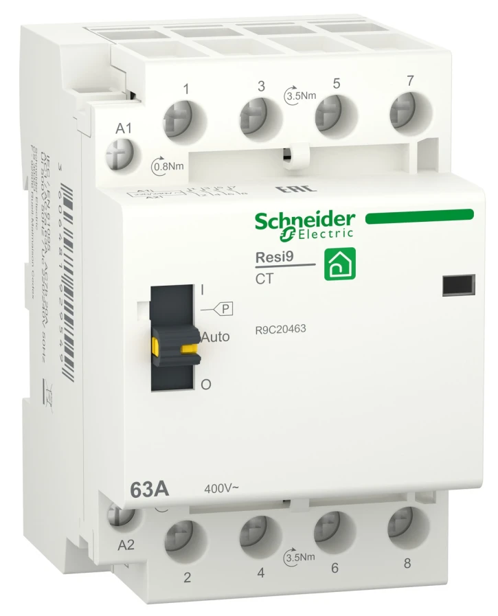 Контактор Schneider Electric RESI9 (63 A, 3P+N, 4NO) (R9C20463)