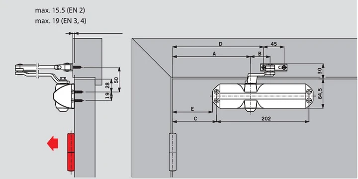 Доводчик Dorma TS 68 EN 2/3/4 с фиксацией White фото 4