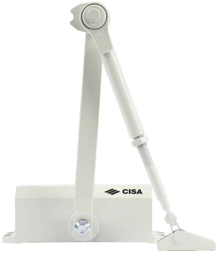 Доводчик дверной Cisa 60461.03.0.45 STD HO с фиксацией до 80 кг белый (37899) фото 4