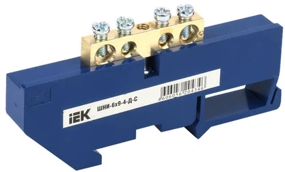 Шина нульова IEK на DIN-ізоляторі ШНІ-6х9-4-Д-C (YNN10-69-4D-K07)
