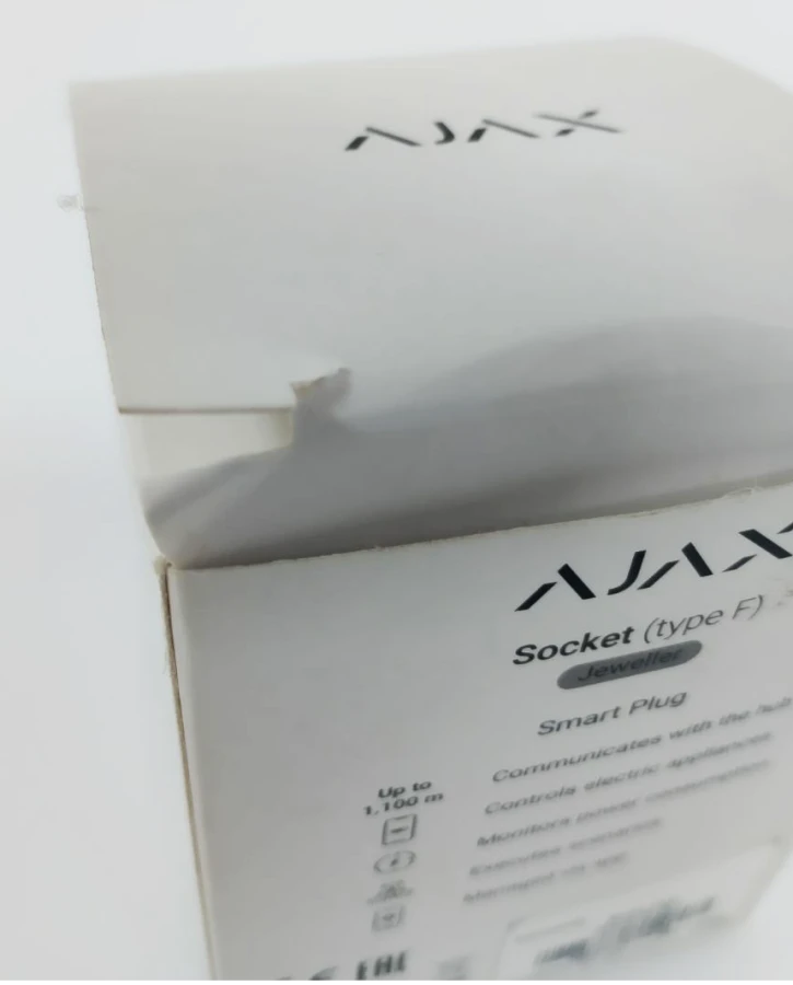 (Уцінка) Радіокерована розумна розетка з лічильником енергоспоживання Ajax Socket Black фото 3