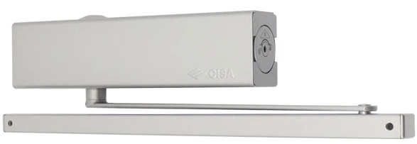 Доводчик дверной Cisa D5210.03.0.97 BC SLD HO с фиксацией до 80 кг серый (39993)