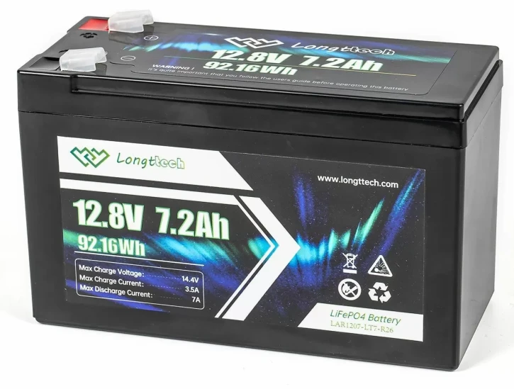 Акумулятор Longttech LAR1207-LT7-R26 LiFePo4 12.8В 7.2Аг