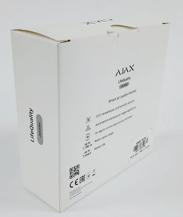 (Уцінка) Розумний датчик якості повітря Ajax LifeQuality Black фото 2