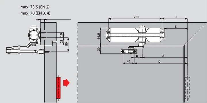 Доводчик Dorma TS 68 EN 2/3/4 с фиксацией White фото 3