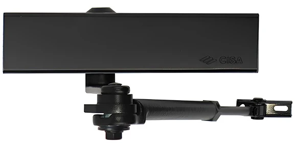 Доводчик дверной Cisa C1611.05.0.90 Professional Plus2 BC STD HO с фиксацией до 120 кг черный (37924) фото 2