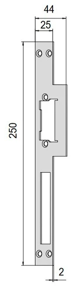 Обратная планка Cisa 05002-22 с отбойником права к эл.защепкам серии 15100 и замкам 44820 SS (38551) фото 2