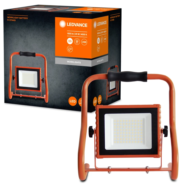 Прожектор LED Ledvance Worklight Battery R-Stand 20Вт, 4000K (4058075576490)