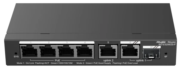 Коммутатор Ruijie RG-ES206GS-P Black
