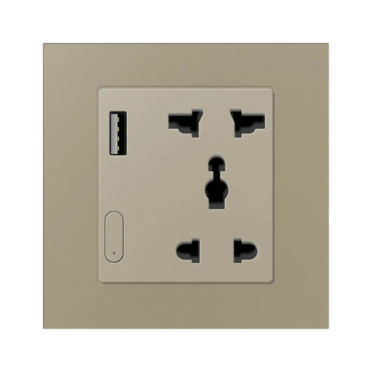 Розумна розетка Akubela SM-1023N з USB Gold (00-00002844)