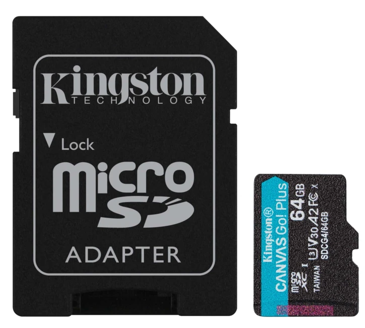 Карта пам'яті Kingston 64GB microSDXC сlass 10 UHS-I U3 V30 A2 Canvas Go Plus G4 (SDCG4/64GB)