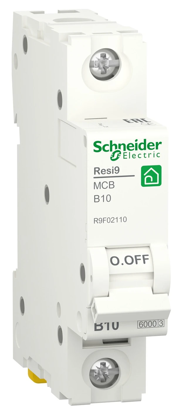 Автоматический выключатель Schneider Electric Resi9 (1P, 10A, B, 6kA) (R9F02110)