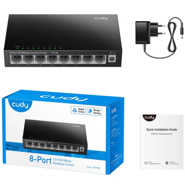 Комутатор Cudy FS108 Metal Switch фото 3