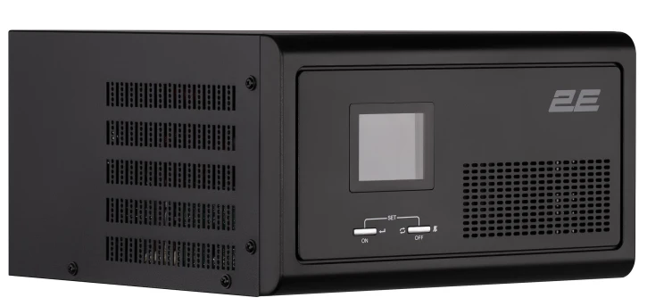 Инвертор 2E HI1600 1600W, 24V – 230V, LCD, AVR, 2xSchuko + DC output Black (2E-HI1600) фото 2