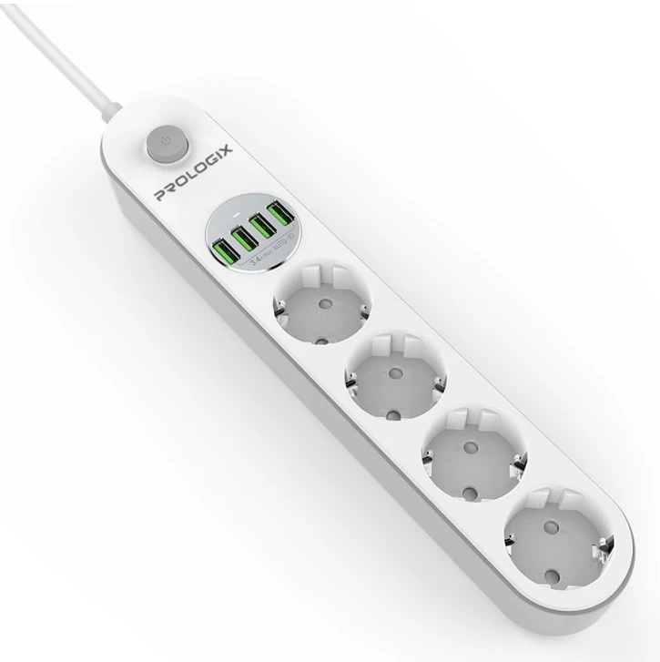 Мережевий фільтр ProLogix Premium PR-SE4432W 4/2m, 4xUSB White (PR-SE4432W)