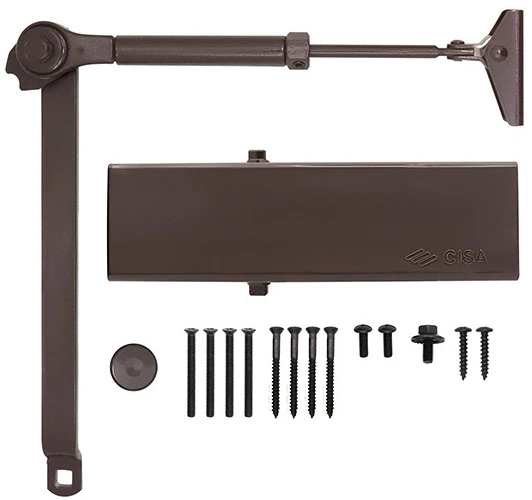 Доводчик дверной Cisa C1511.03.0.88 Professional Plus2 STD HO с фиксацией до 80 кг коричневый (37907) фото 6