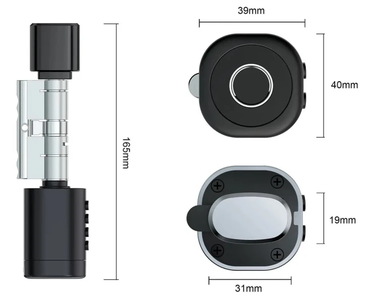 Умный биометрический замок Copy SEVEN LOCK SL-7774BF (35-90 мм) Silver (SL7774BFb90) фото 8
