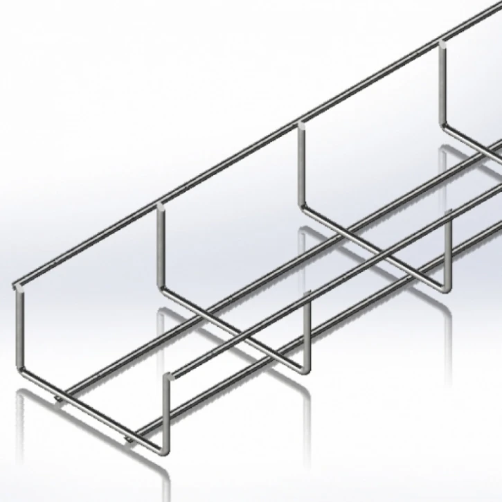 Лоток сітчатий CMS WBB 100х50, дріт Ø4 мм, 2,5м біий цинк (CMS-WBB4-10050Z)