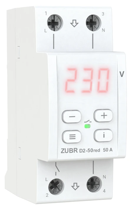 Реле напряжения ZUBR D2-50 red