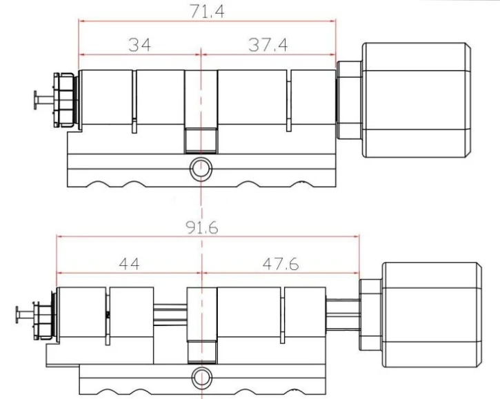 Умный биометрический замок Copy SEVEN LOCK SL-7774BF (35-90 мм) Silver (SL7774BFb90) фото 7