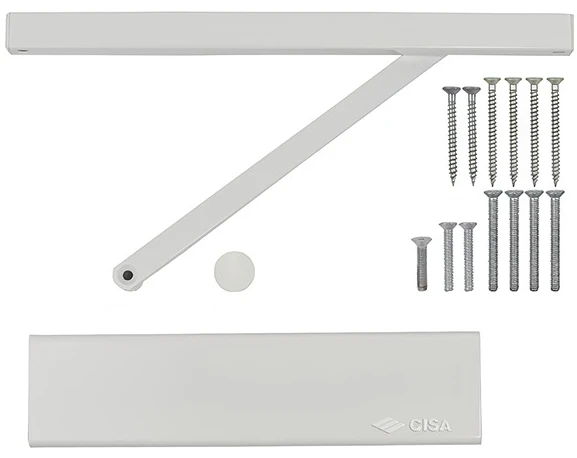 Доводчик дверний Cisa D5210.03.0.45 BC SLD HO з фіксацією до 80 кг білий (39991) фото 5