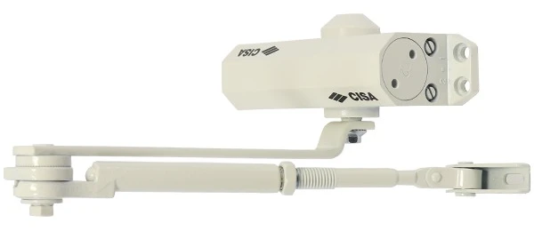 Доводчик дверной Cisa 60461.03.0.45 STD HO с фиксацией до 80 кг белый (37899)