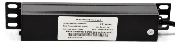 Блок розеток Kingda 10" 1U 4xShuko 16А, з індикатором, кабель живлення 1.8 м (KD-GER(16)N1004WPSBFE) фото 3