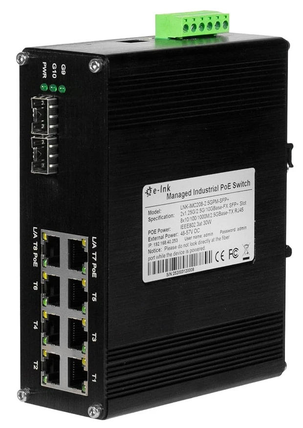 PoE комутатор LNK-IMC208-2.5GPM-SFP+ 2.5G