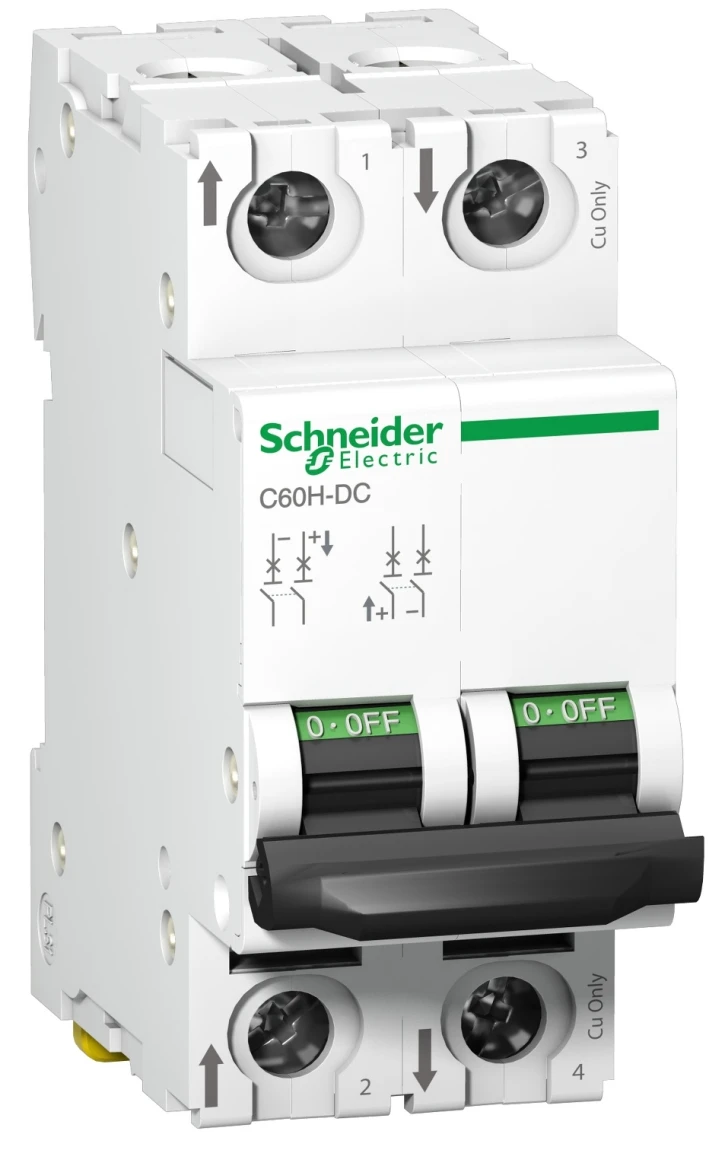 Автоматичний вимикач Schneider Electric Acti9 C60H-DC=500В (20А, 2Р, С) (A9N61532)