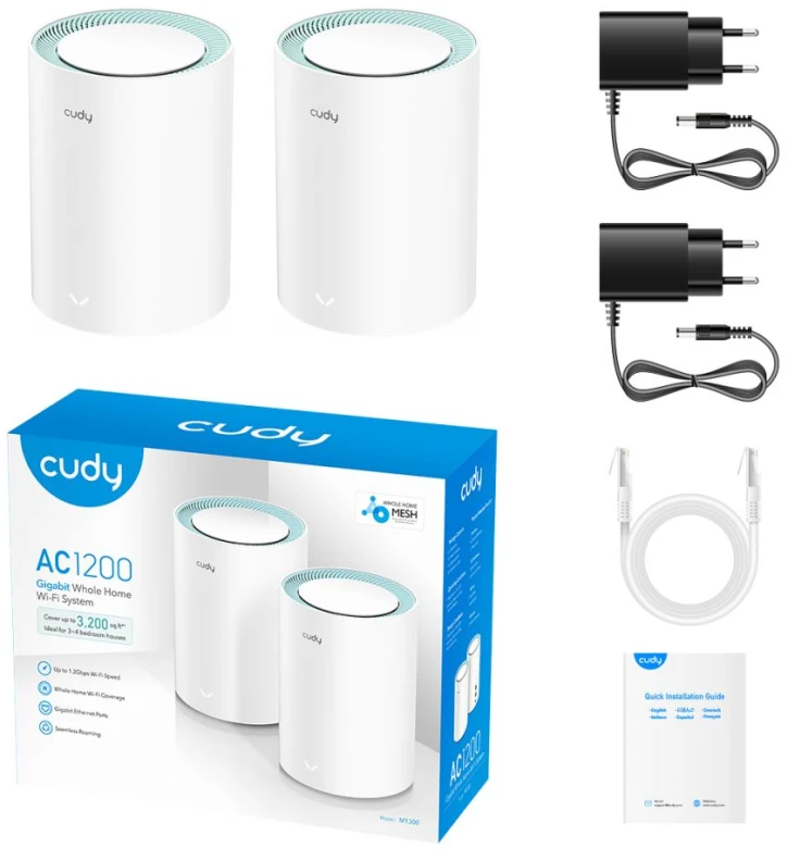 Mesh WiFi 5 система Cudy M1300 (2-Pack) (73-00523) фото 4