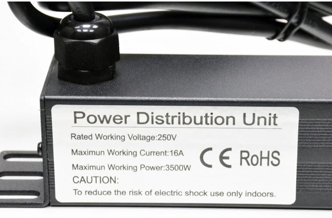 Блок розеток Kingda 10" 1U 4xShuko 16А, з індикатором, кабель живлення 1.8 м (KD-GER(16)N1004WPSBFE) фото 4