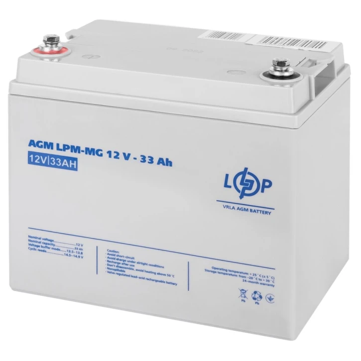 Акумулятор мультигелевий LogicPower LPM-MG 12V - 33 Ah (6558)