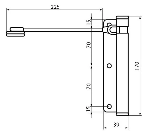 Доводчик дверний Aldeghi Luigi 114VA170S лівий, антрацит (36686) фото 3