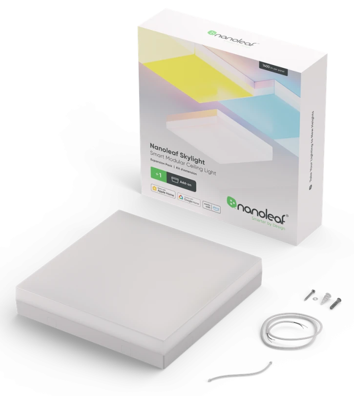 Додатковий розумний модульний стельовий світильник Nanoleaf Skylight Expansion Pack — 1 шт., Apple Homekit (NF083E00-1SL) фото 2