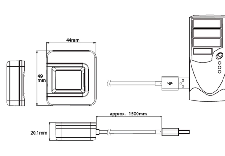 Сканер отпечатков пальцев ZKTeco SLK20R фото 3