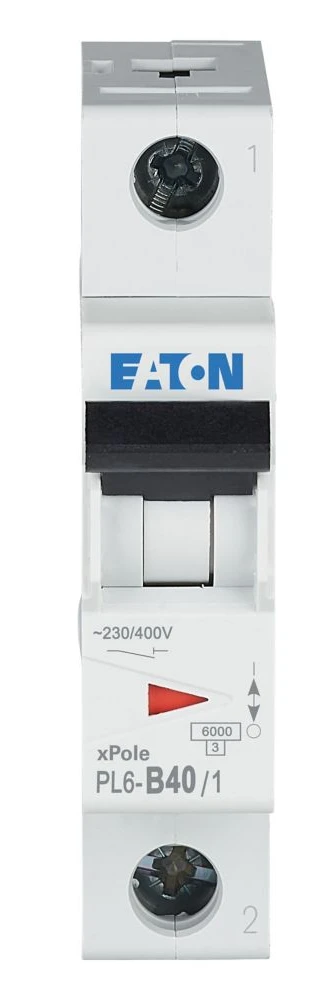 Автоматичний вимикач Eaton PL6-B40/1 (1P, В, 40 А, 6 кА) White (286525) фото 2