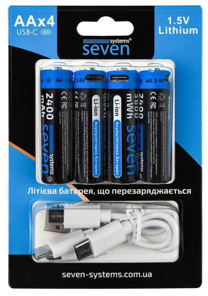 Акумулятор SEVEN AA 1.5V Li-ion 4 шт (SEVENAA1.5VLi-ion4)