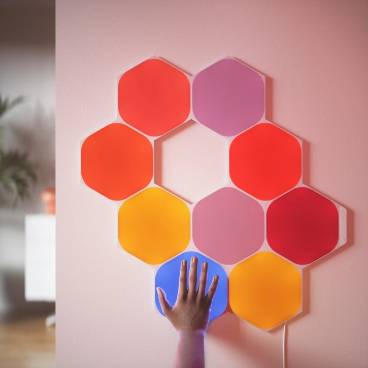 Комплект розумних світлових панелей Nanoleaf Shapes - Hexagon Starter Kit - 9 шт. фото 6