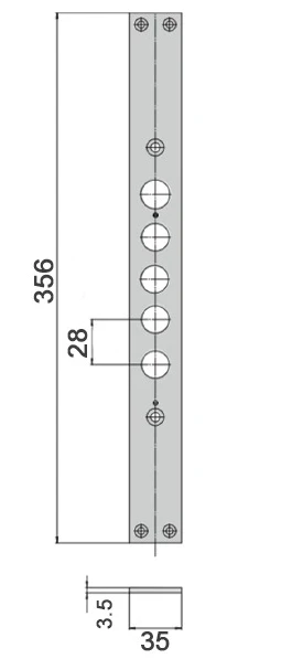 Обратная планка Cisa 06221.11 к электромеханическому замку CISA 15515 (36605) фото 3